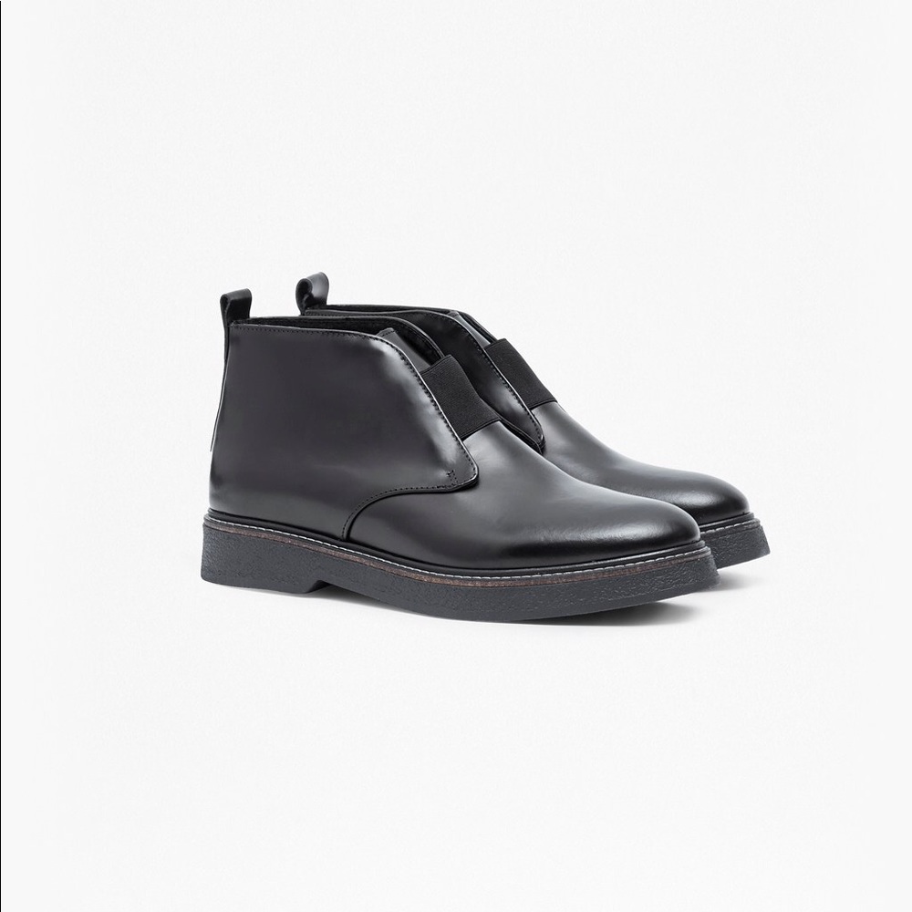 Nasima Chunky Sole Leather Ankle Boots